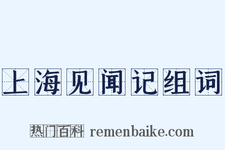 上海见闻记组词是什么意思的图片